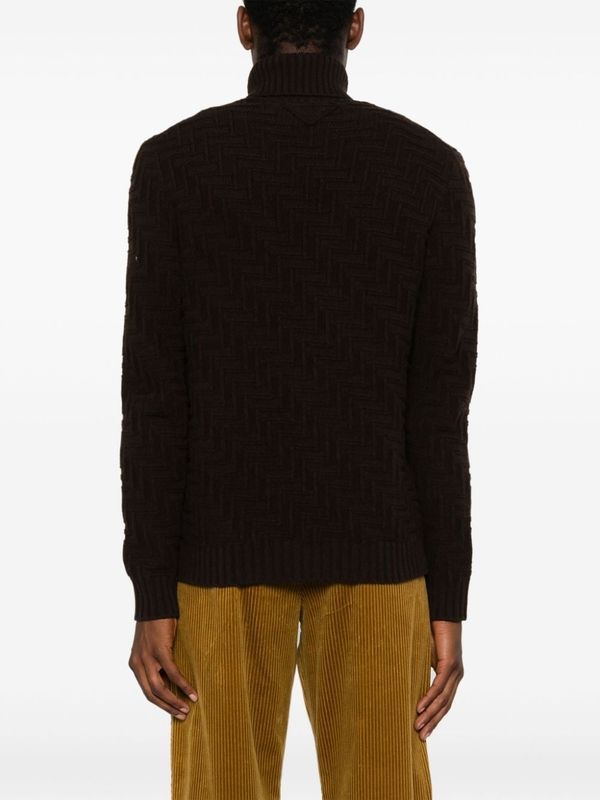 Wool Cashmere High Neck Knit