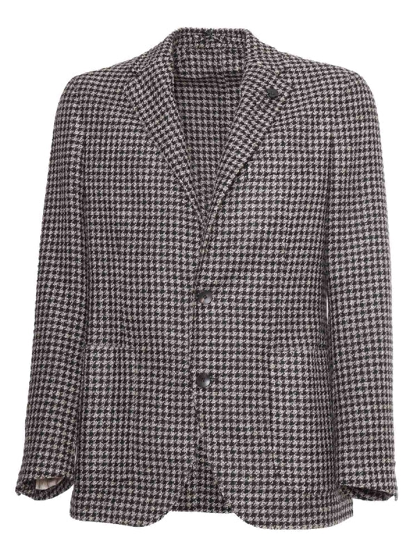 Boutonniere Houndstooth Single Jacket