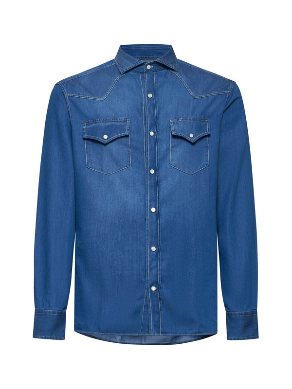 Western Detail Cotton Denim Shirt