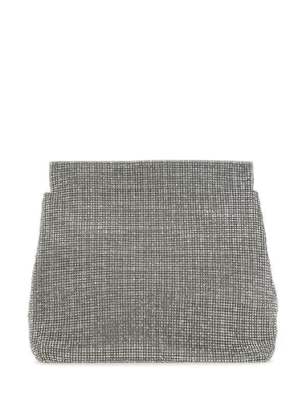 Crystal Mesh Roll Top Clutch
  Bag