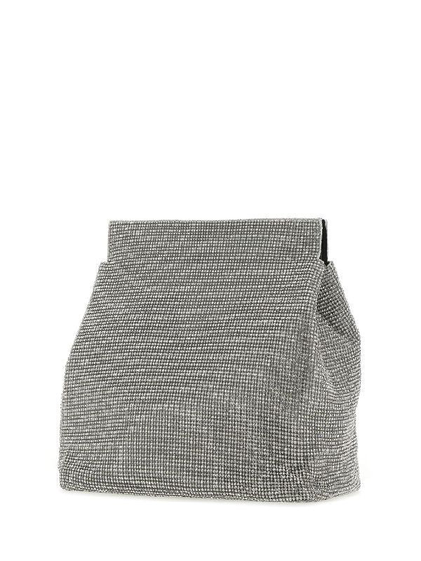 Crystal Mesh Roll Top Clutch
  Bag