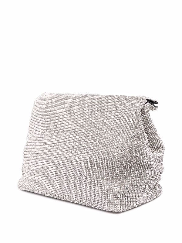 Crystal Mesh Roll Top Clutch
  Bag