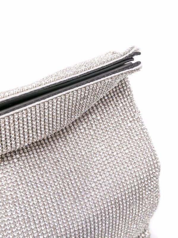 Crystal Mesh Roll Top Clutch
  Bag