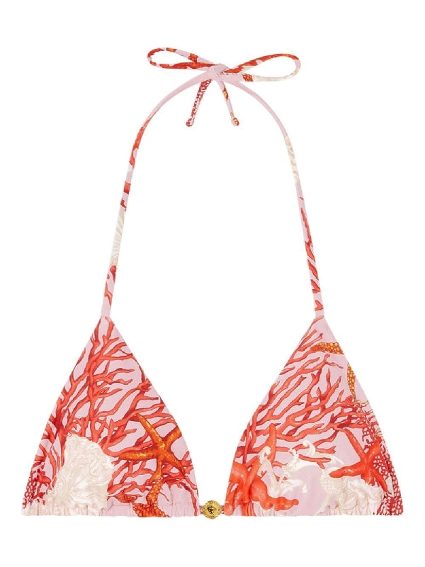 Baroque Sea Printed Halterneck Bikini Top