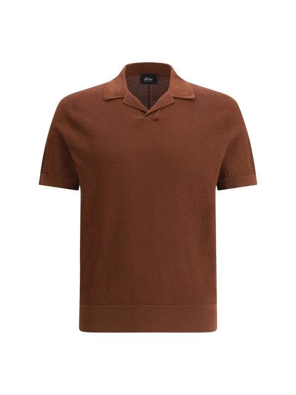 Brown Cotton Nylon Polo Shirt