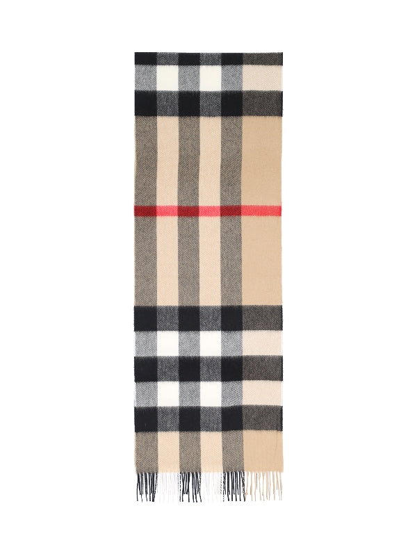 Check Cashmere Fringe Muffler