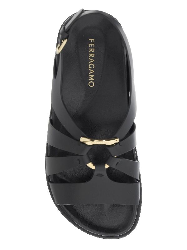 Cage Black Leather Sandals - Jente