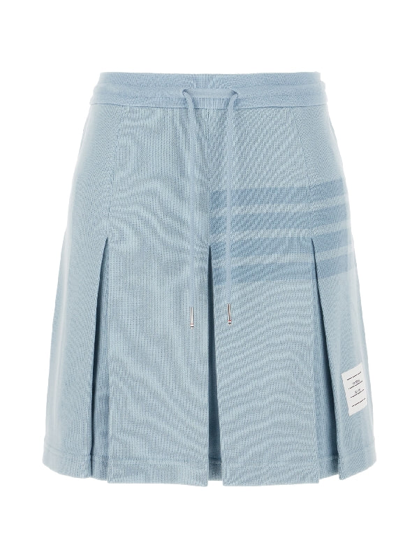 Logo Patch Pleated Mini Skirt