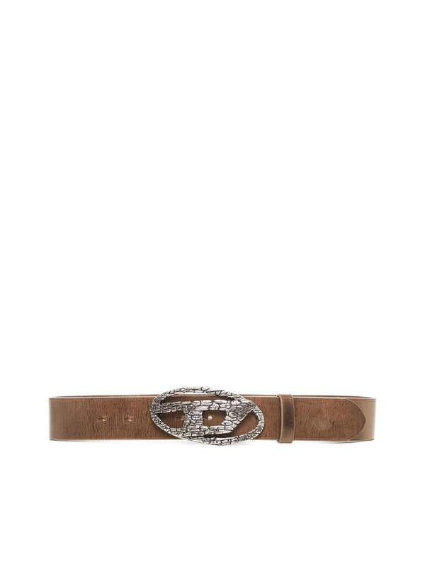 B 1dr Logo Buckle Leather Belt