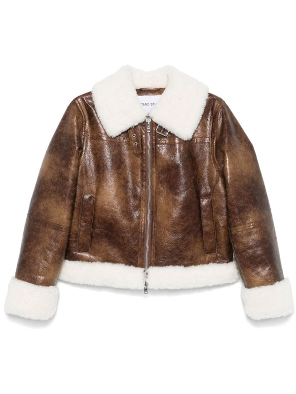 Lorelle Shearling Collar Fake Leather
  Jacket