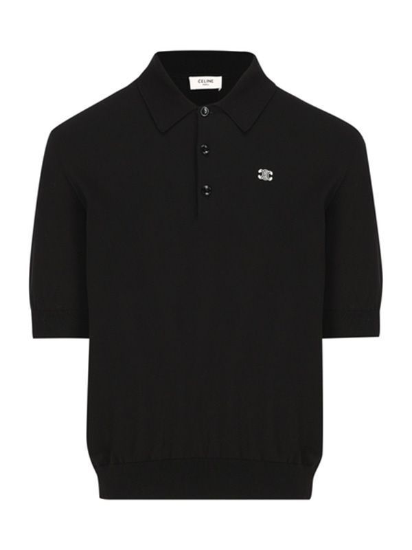 Triomphe Logo Embroidered Polo Shirt - Jente