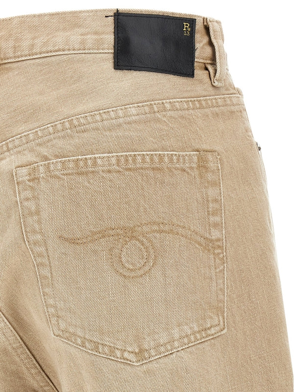 Back Logo Patch Cropped Denim Pants