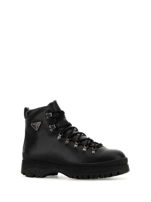 Prada Black Lace-Up Boots