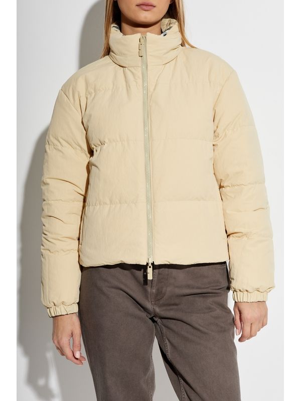 Check Reversible High Neck Padded Jacket