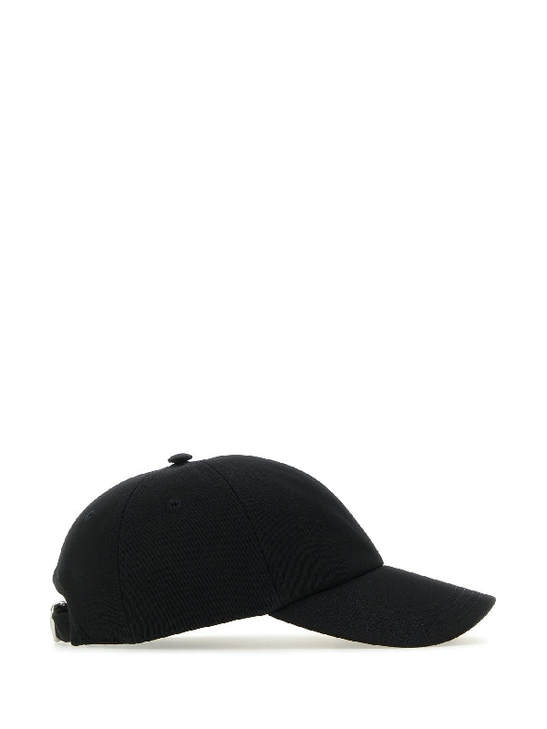 Black Cotton Blend Ball Cap