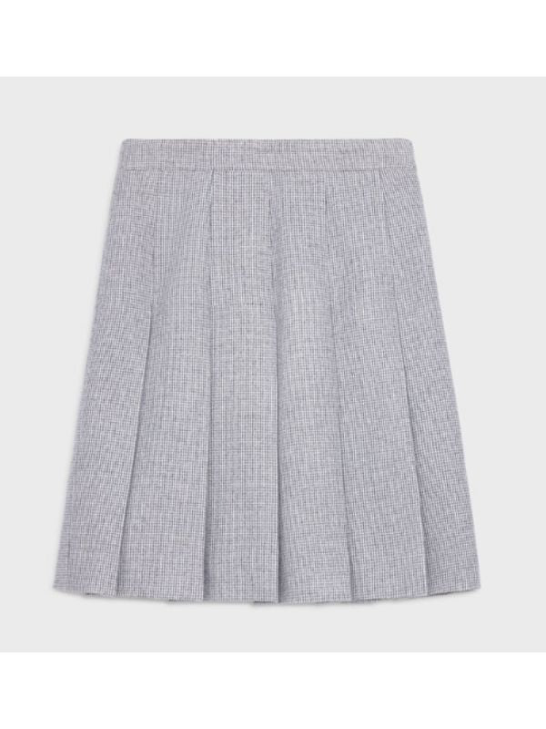 Pleated Cashmere Blend Skirt