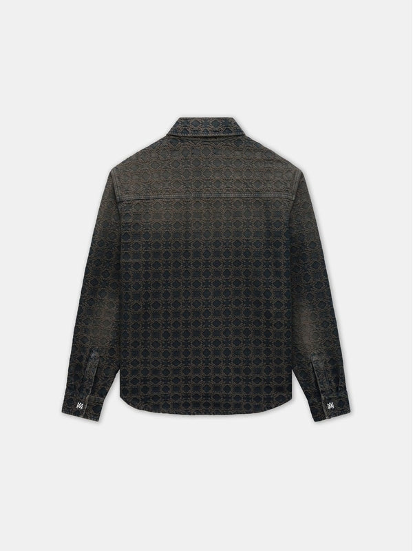 Allover Jacquard Pattern Washing Shirt