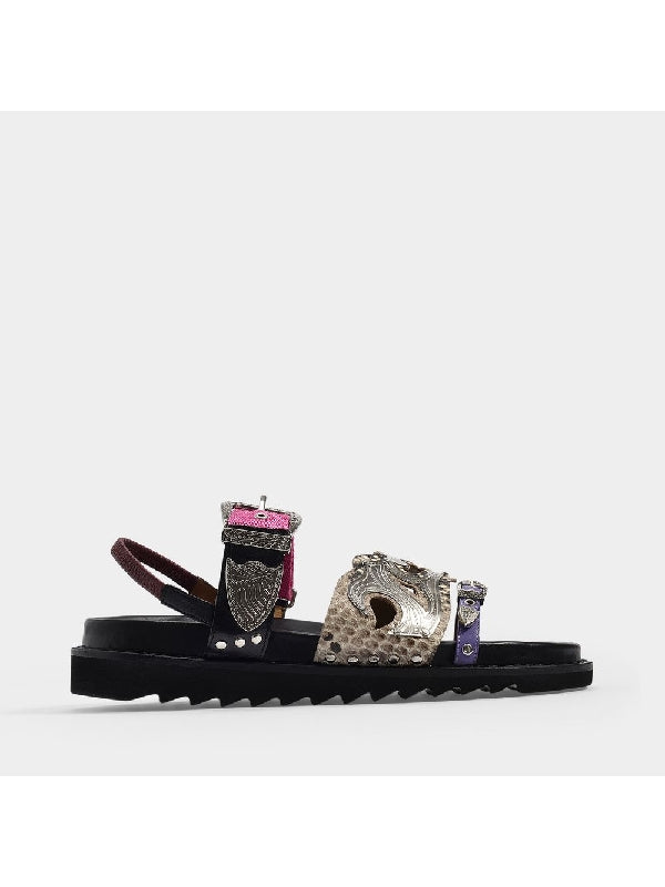 Multi Buckle Strap Slingback Sandal