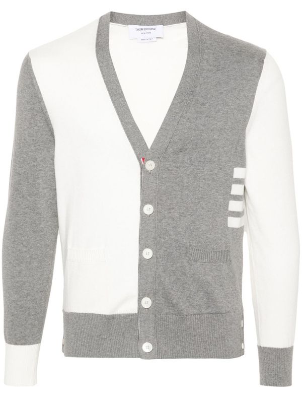 Diagonal Bar
  V-Neck Two-Tone Cardigan