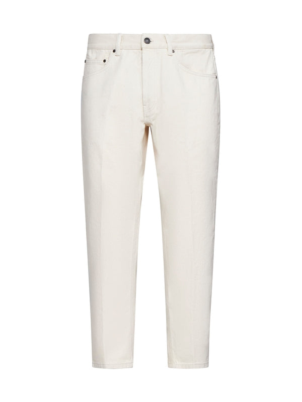 White Cotton Denim Pants