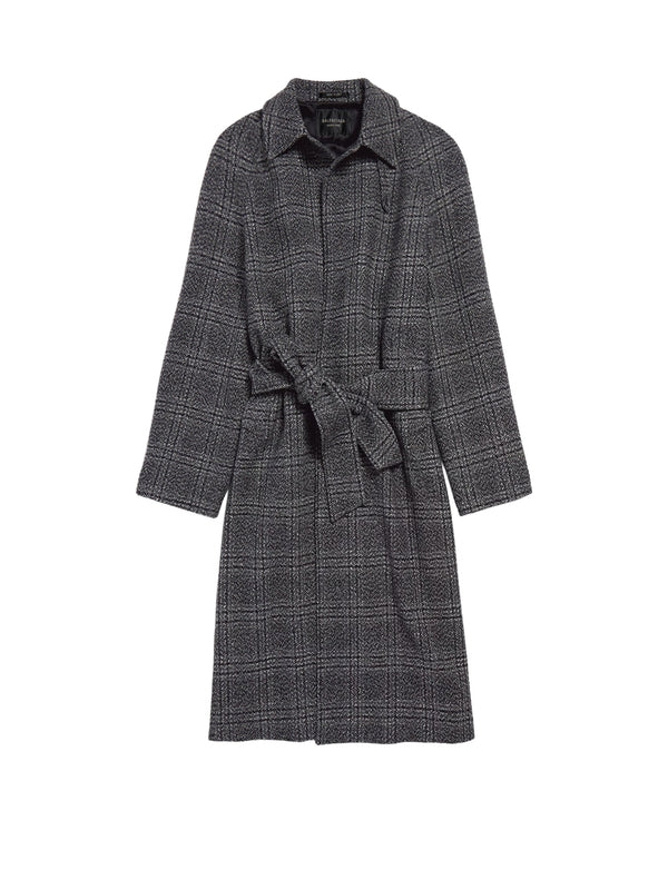 Balenciaga Grey Checked Coats