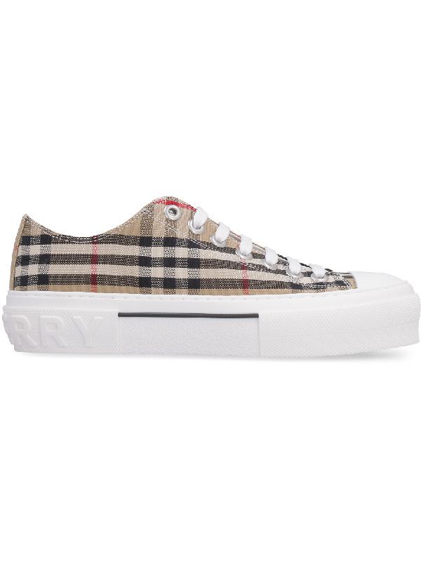 Vintage Check Logo-Sole E-Canvas Sneakers