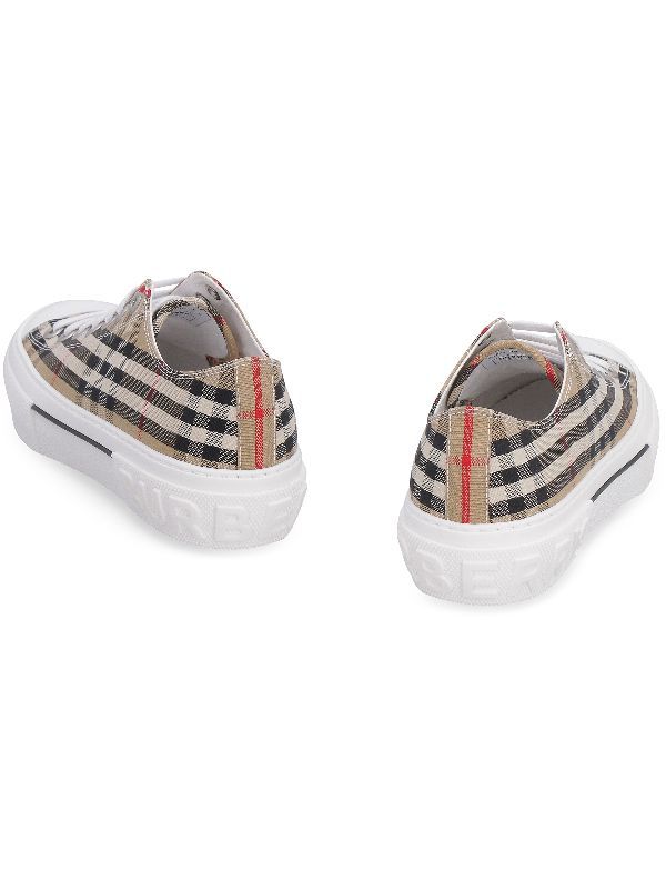 Vintage Check Logo-Sole E-Canvas Sneakers