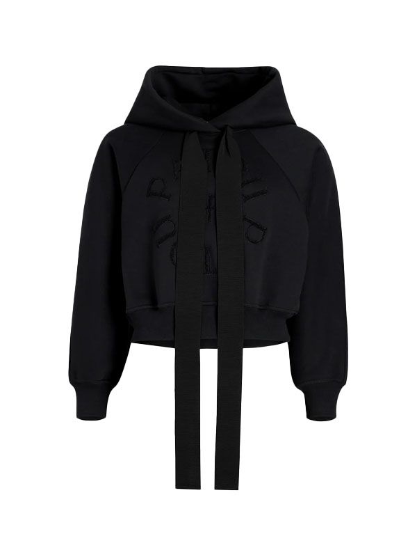 Logo Embroidery Crop Hoodie