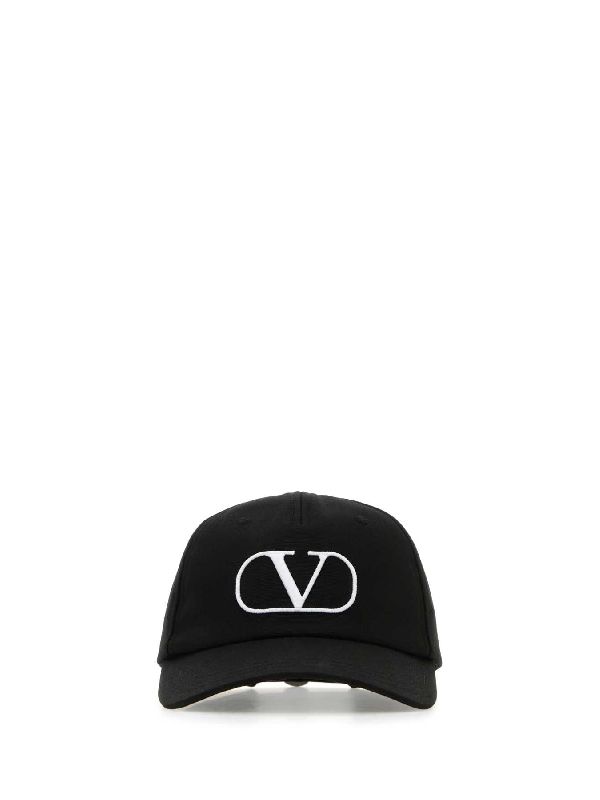 V Logo Embroidery Cotton Ball Cap