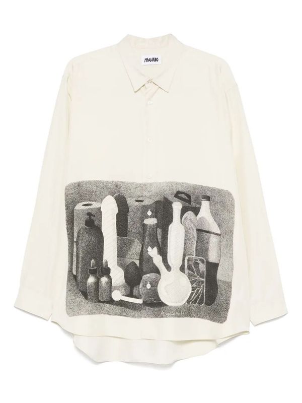 MORANDI Graphic Print Silk Shirt