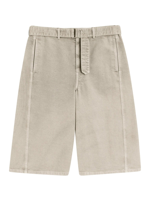 Twist Belt Detail Denim Bermuda Shorts
