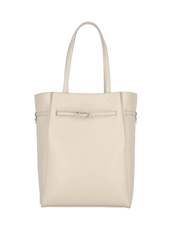 Voyou Logo Leather Medium Tote Bag - Jente