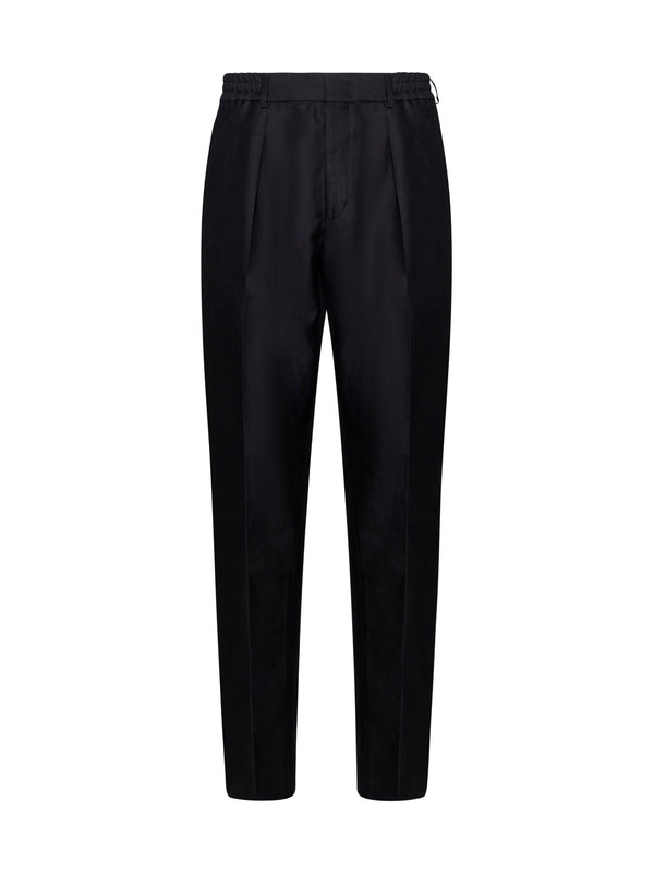 Black Pleated Tailored Pants