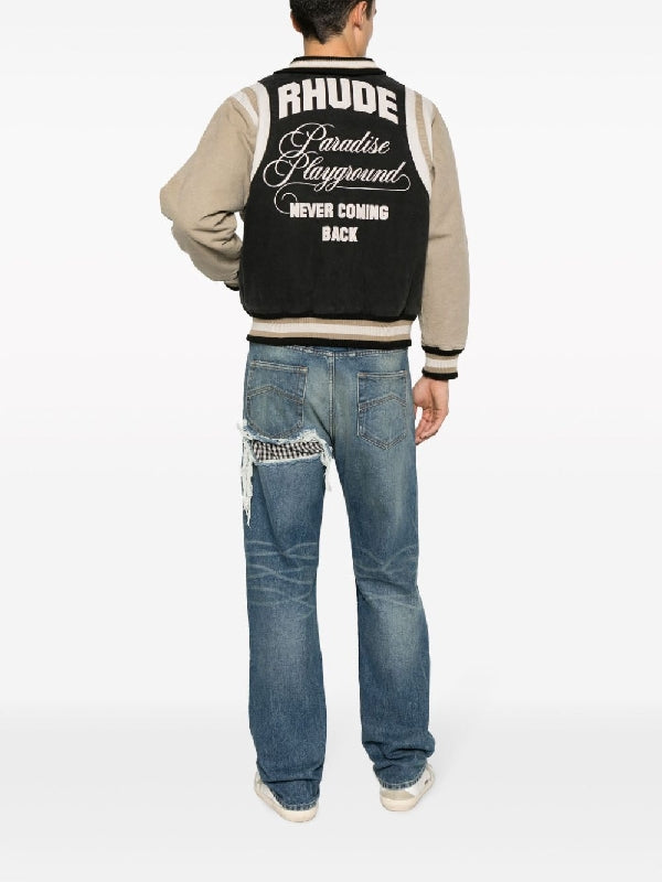 Wash canvas varsity jacket