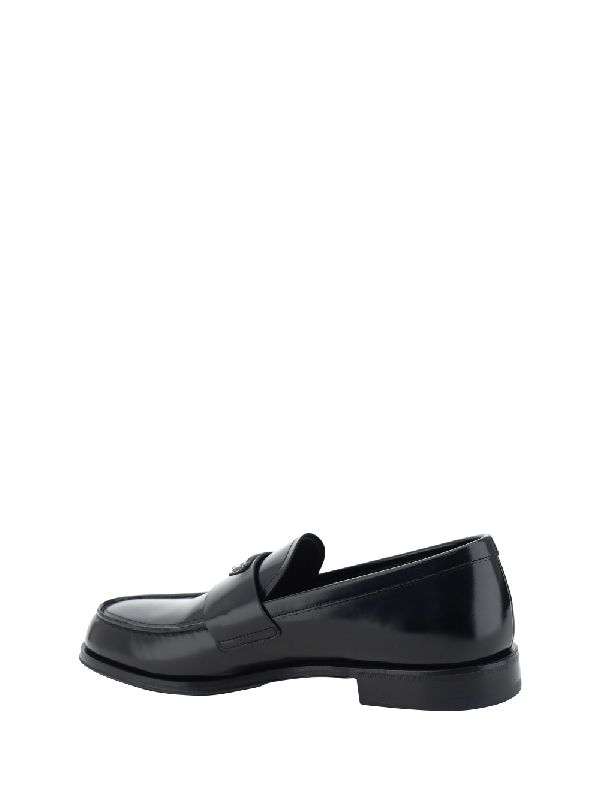 Triangular Logo Calfskin Loafers