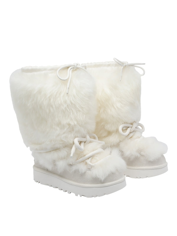 Ugg White Lace-Up Boots