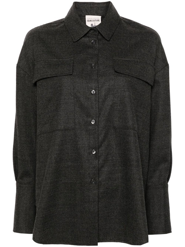 Chest Pocket Wool Shirt