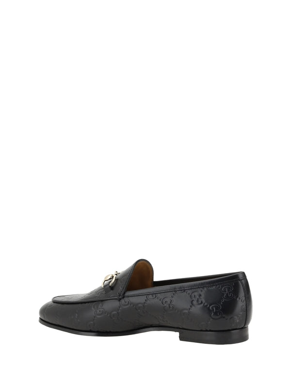 All-Over GG Logo Horsebit Leather Loafers
