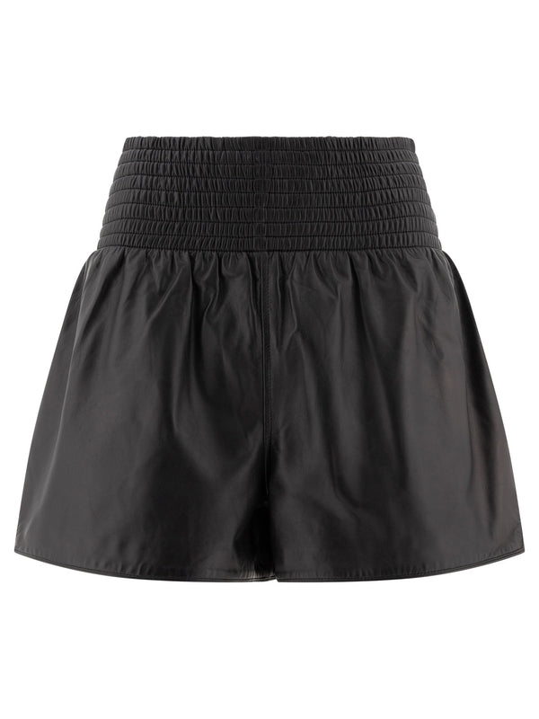 Waistband Napa Leather Shorts