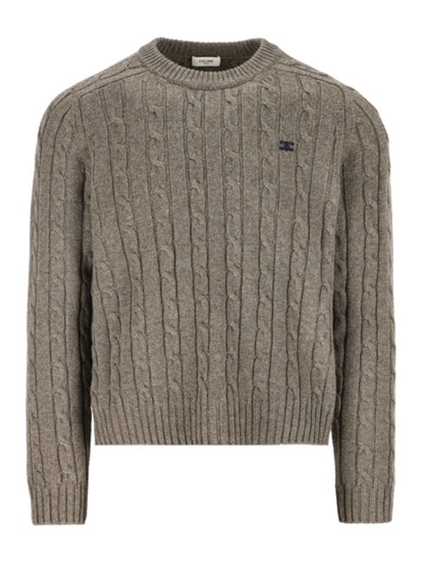 Triomphe Embroidery Cashmere Cable Knit