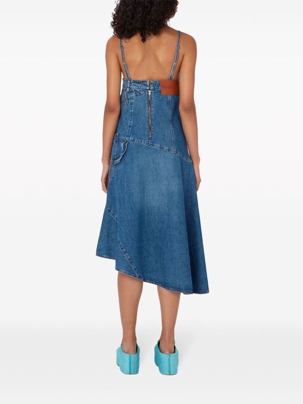 Asymmetric Denim Sleeveless Dress