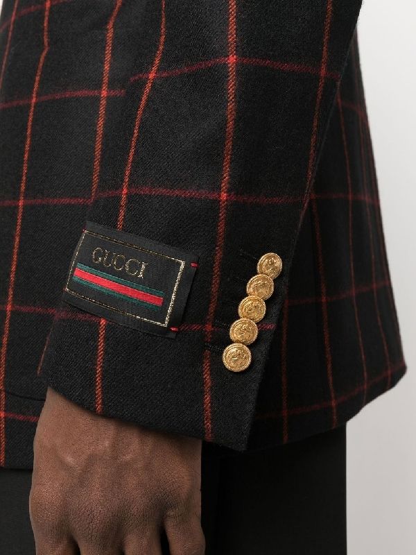 Logo Check Wool Double Jacket