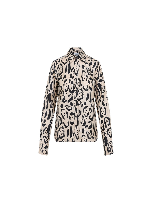 Armony Leopard Printing Silk Shirt