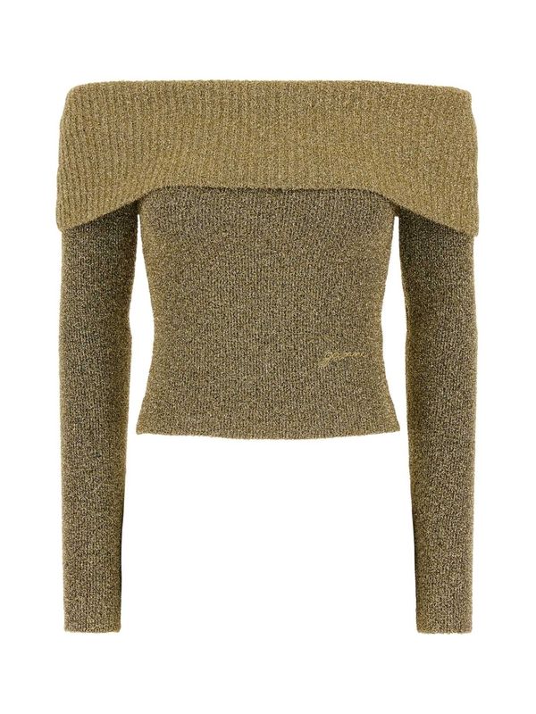 Off Shoulder Wool Blend Knit