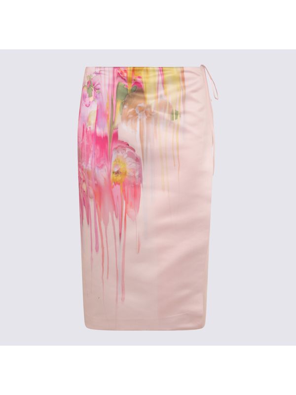 Pink Flower Detail Skirt