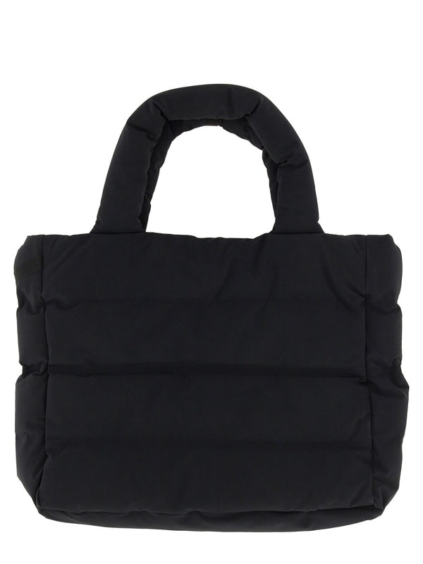 Black Quilted Nylon Tote Bag