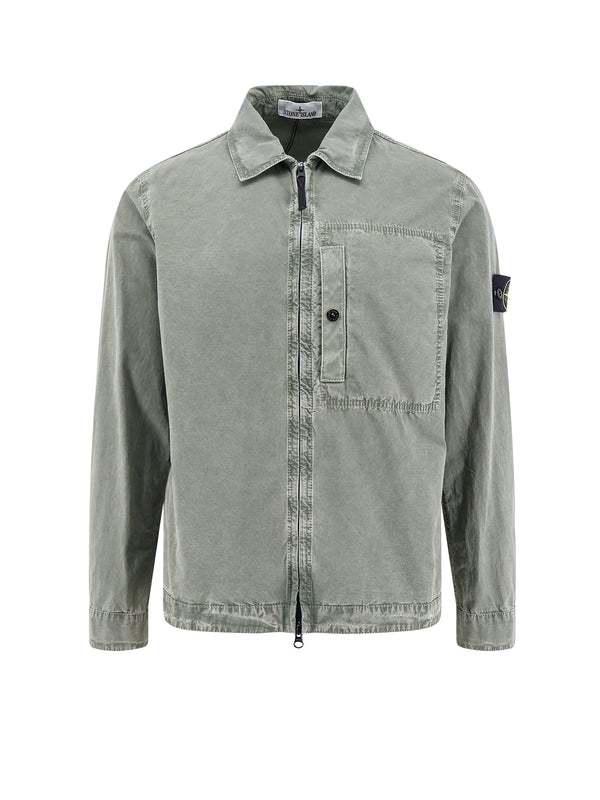 Wappen Patch Cotton Zip-Up Shirt