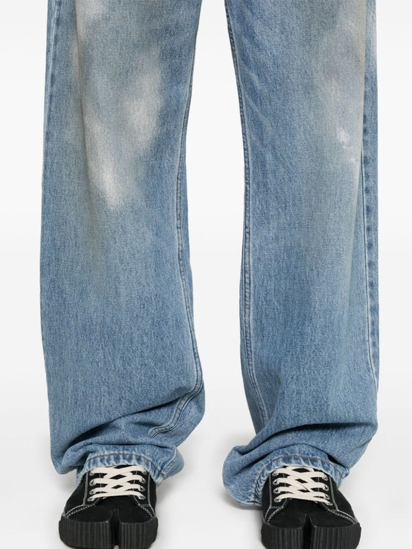 Logo Patch Washed Denim Pants