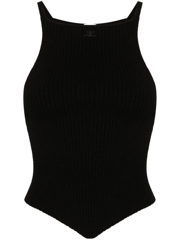 Courrèges - Logo Patch Rib Sleeveless Top - Jente