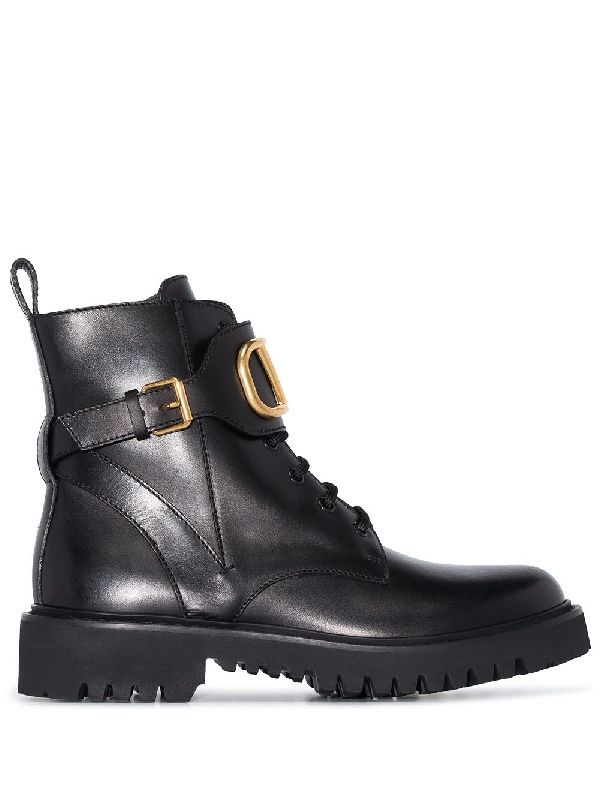 Valentino Garavani Boots Black Lace-Up Boots